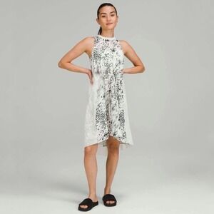 Lululemon | Mesh Overlay High-Neck Dress Watercolour Blur Lemon Sorbet Multi 8